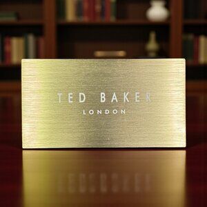 Ted Baker London Store‎ Display Plaque Sign Brushed Metallic Gold Tone Retail